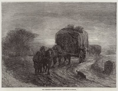 The Christmas Market-Wagon by Edward Duncan